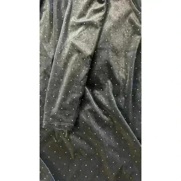 SO Goods 4 Life Long Sleeve Black Velvet Bodycon Cocktail Dress V Neck Size XL - Picture 3 of 8